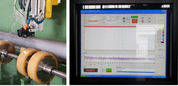 초음파를 이용한 파이프 두께 측정 관리 시스템. (사진=재료연구소)