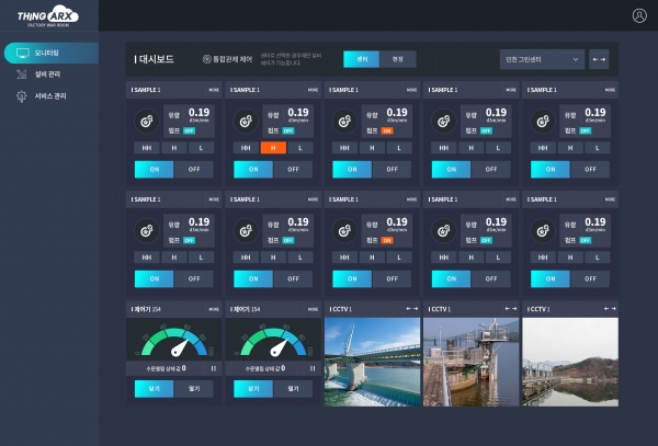 에어릭스 PLC SCADA 시스템 모니터링 대시보드 화면. (사진=에어릭스)