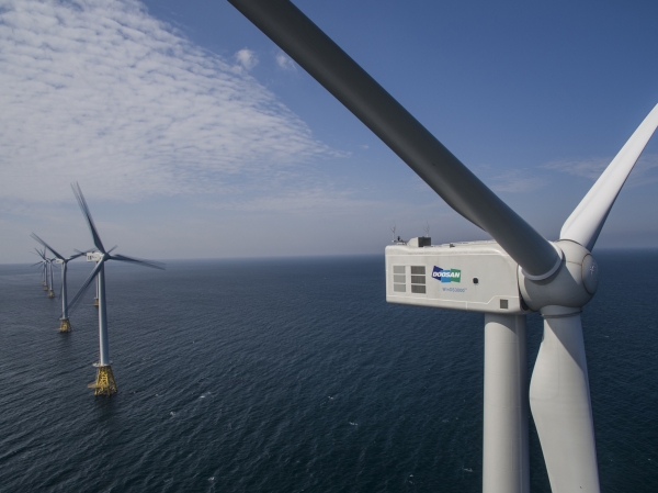 국내 최초 탐라해상풍력 발전단지 전경(30MW 규모). (사진=두산중공업)