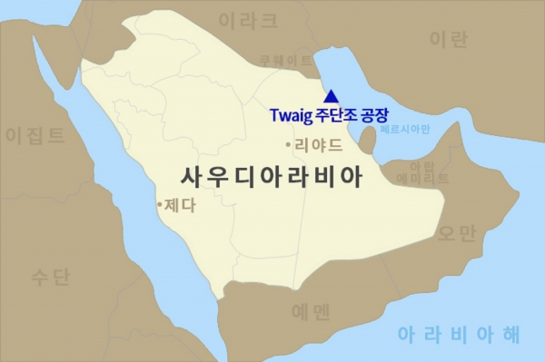 Twaig 주단조 공장 위치. (사진=두산중공업)