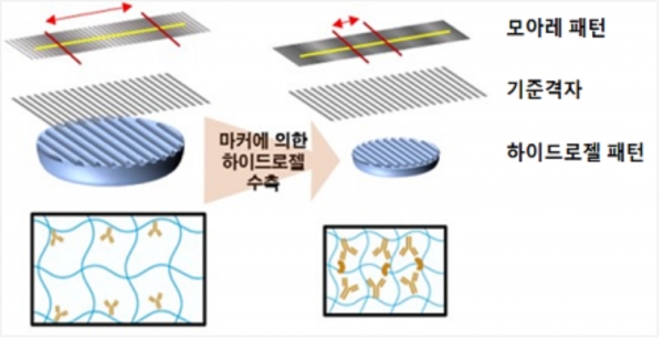 반응성 하이드로젤 패턴 및 모아레 신호를 이용한 마커 검출. (사진=기계연구원)