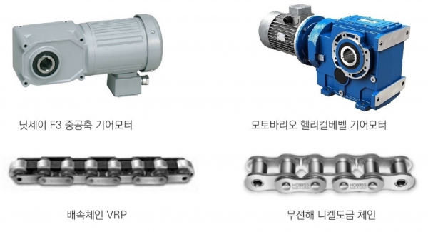 한국체인모터가 ‘인터배터리 2023’에서 선보이는 제품들. (사진=한국체인모터)