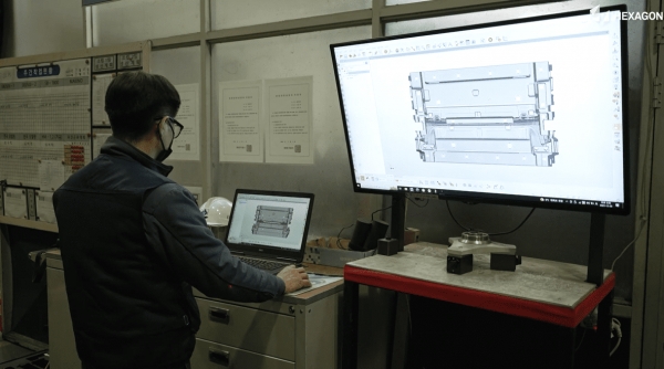 자동차 부품 가공 및 정밀 측정 작업을 위해 사용된 헥사곤 토탈 제조 솔루션. (사진=헥사곤)