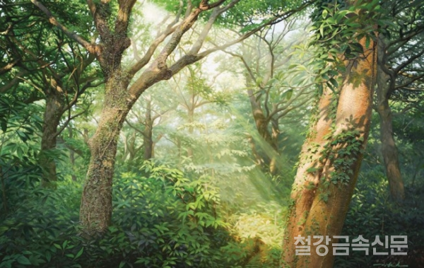 안정환-고요한 비자림 숲, 65x100cm, Oil on Canvas, 2023.(사진=포스코)
