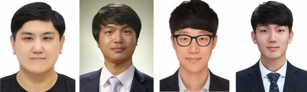 무음극배터리용 신소재 개발 및 중성자 소각산란 분석 기술 확보 주요 연구진. 왼쪽부터 한국원자력연구원 중성자과학부 이상호 박사, 장종대 박사, 경북대 이용희 교수, 충남대 진형민 교수. (사진=원자력연구원)