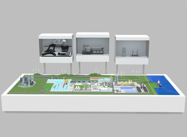 현대제철 미국 루이지애나주에 건설 예정인 전기로 제철소 모형