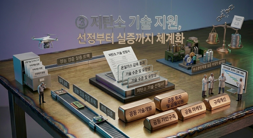 ③ 저탄소 기술 지원, 선정부터 실증까지 체계화