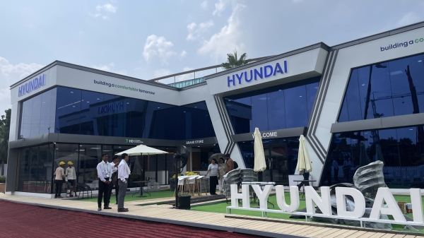 HD현대건설기계의 ‘바우마 콘엑스포 인디아 2026’ 부스 전경. (사진=메쎄뮌헨 코리아)